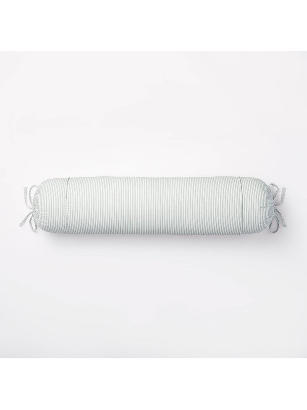 Studio McGee Oversized Light Teal Green Bolster Cylinder Pillow with piping